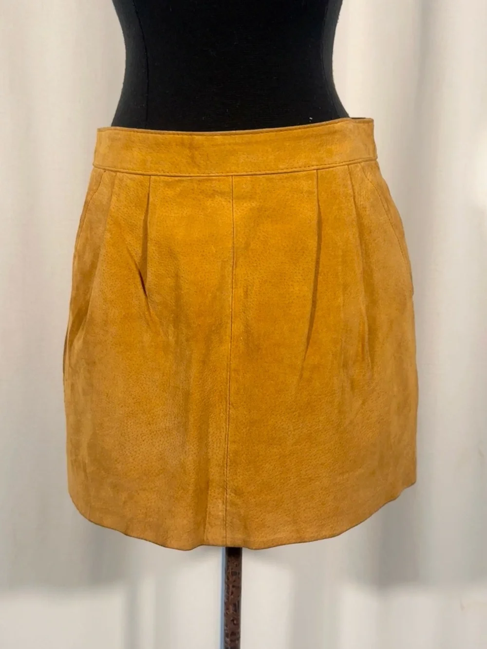 I Love H81 Camel Suede Leather Mini Skirt